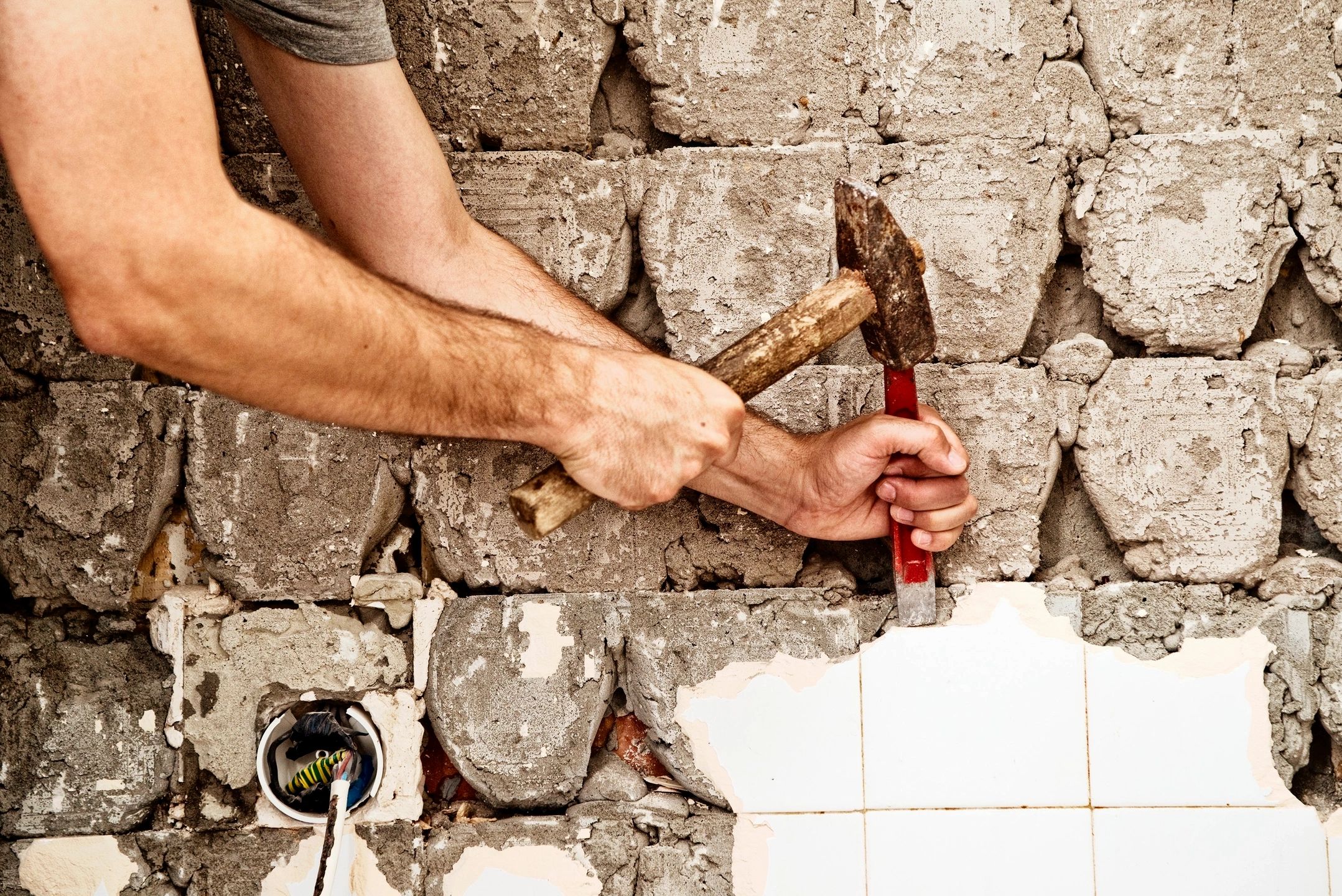 Bathroom hexagonal mosaic floor tile renovation